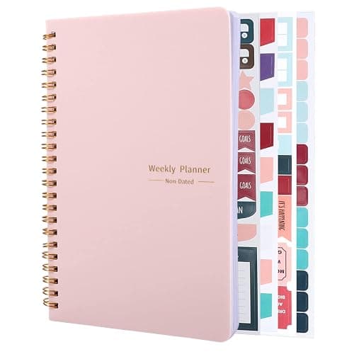 To Do List Notebook, A5 Weekly Planner Undated, Planning Pad Checklist Productivity Organizer 52 Pages for Students, Work, Fitness(Pink) - Image 1