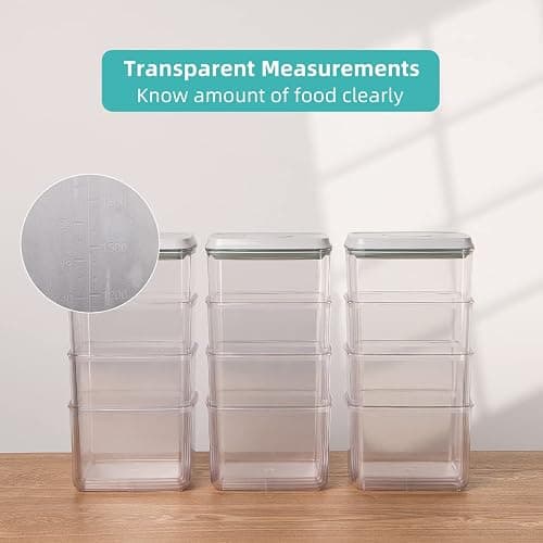 Ankou Pop Airtight Food Storage Containers with Lids for Kitchen Pantry Organizing Stackable Container for Cereal Snack Flour Sugar Coffee Spaghetti -12 Pcs(1.2, 2.0, 2.7, 3.3qt)*3 thumbnail 6