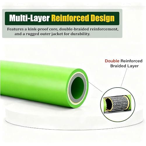 LycorTrade Pressure Washer Hose 25FT for Power Washer, 5800 PSI Kink Resistant Pressure Washing Extension Hose, 1/4" Power Washer Hose Replacement (M22-14mm) with 3/8" Quick Connector, Green thumbnail 5