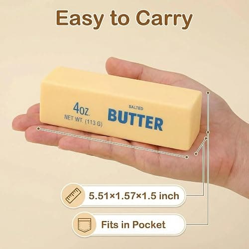 Slow Rebound Cute Butter Squeeze Stress Balls, 2026 New Squeeze Ball Realistic Butter Stick Soft Squeeze Toys, Upgrade Stress Relief Fidget Toys Wet Slow Rebound Stress Relief Toy (1, Yellow) (1Pcs) thumbnail 4