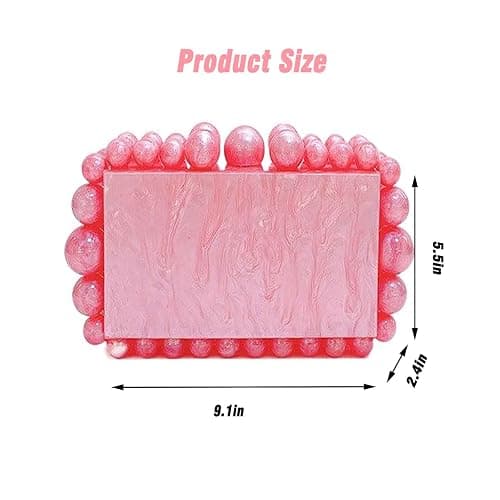 Acrylic Evening Handbag Pearl Women's Clutch Shoulder Bag Crossbody Bag Square Box Wedding Cocktail Party Prom thumbnail 3