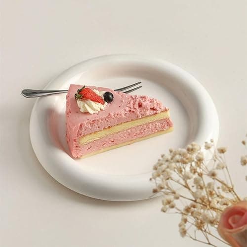 Chubby Ceramic Minimalist Aesthetic Tableware Kitchenware Plates in pink thumbnail 2