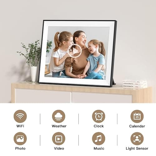 Large Digital Picture-Frame 16.2" Digital-Photo-Frame - 32GB Wireless Digital Frame, Touchscreen, Auto Rotate, Wall Mountable, Send Photo Video via App Email, Free Cloud, for Her Him thumbnail 6