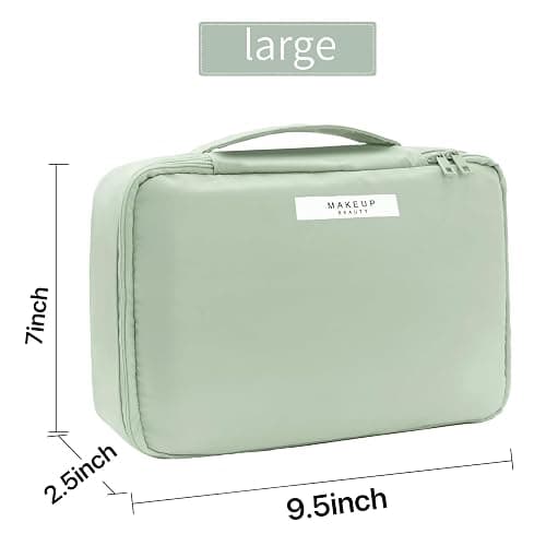 Queboom Travel Makeup Bag Cosmetic Bag Makeup Bag Toiletry bag for women and men (Green) thumbnail 7