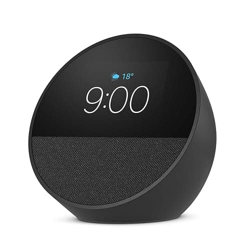 Amazon Echo Spot (newest model), Great for nightstands, offices and kitchens, Smart alarm clock with Alexa+ Early Access, Black - Image 1