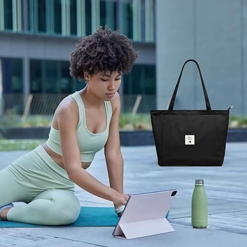 WLLWOO WLLWOO Yoga Bags for Women with Yoga Mats Bags Carrier Carryall Canvas Tote for Pilates Shoulder for Travel Office Beach Workout thumbnail 7