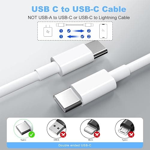 USB C to USB C Charging Cable for Apple 2Pack 10ft,Long Type C to C Fast Charger Cord,for iPhone 16 E/17/Air/15/Pro/Plus/Pro Max, for MacBook Pro/Air, for iPad Pro12.9/11in,Air 4/5,Mini 6/7 60W thumbnail 9