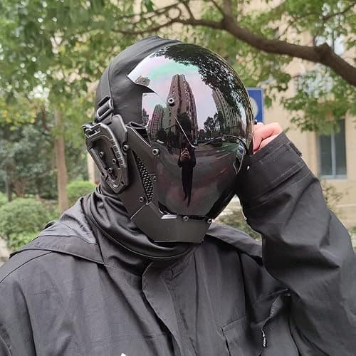 KYEDAY Punk Mask Cosplay for Men, Cosplay Halloween Mask Fit Party Music Festival Accessories thumbnail 4