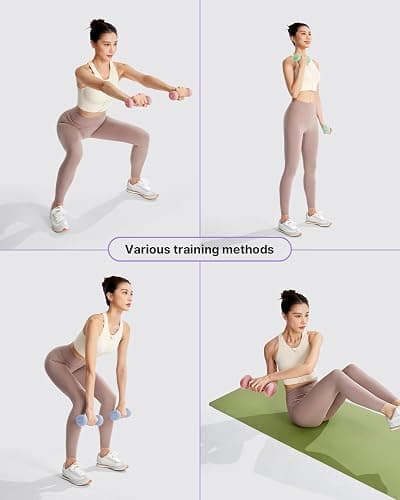 YOTTOY Dumbbell Set of 2,2-15 Pound Hand Weights for Women, Non-Slip Hand Weights for Home Gym, Strength Training, and Full-Body Workouts thumbnail 6