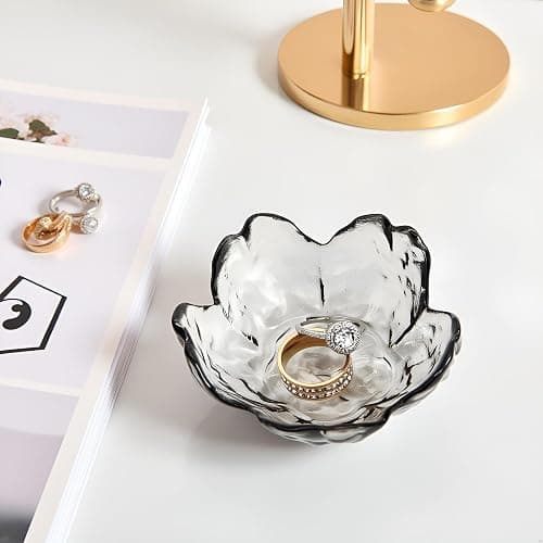 BIHOIB Crystal Black Flower Ring Dish Jewelry Tray thumbnail 6