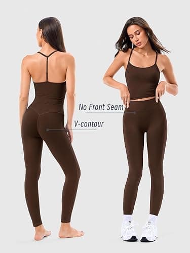 Matching Workout Sets for Women,Breathable Sport Bras & Seamless Leggings,2 Piece ActiveWear Outfits for Pilates/Gym/Athletic thumbnail 4