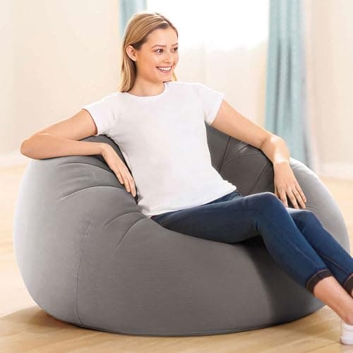 Intex 68579EP Beanless Bag Inflatable Lounge Chair: Corduroy Textured Flocking – Durable Vinyl – Folds Compactly – 220lb Weight Capacity – 45" x 45" x 28" thumbnail 2