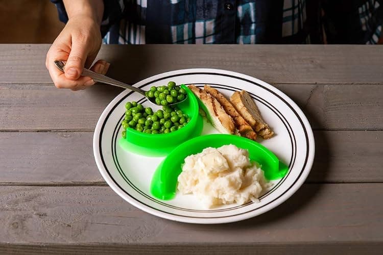 Food Cubby Plate Divider 2 PACK Green - Food Separator - Food Safe Silicone thumbnail 4