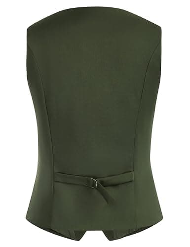 Belle Poque Women Double Breasted Waistcoat Vintage Lapel Collar Vest Coat with 2 Pockets thumbnail 2