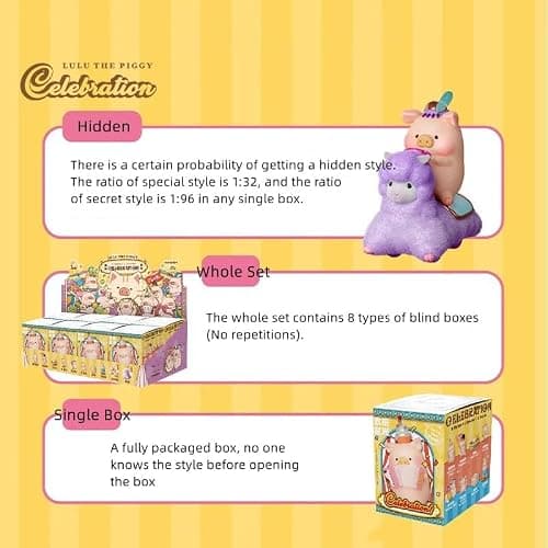 maidimiao Lulu The Piggy Celebration Series 1PC Cute Pig Blind Box Figures Collectible Toys Kawaii Birthday Gifts - Single box - Celebration Series thumbnail 6