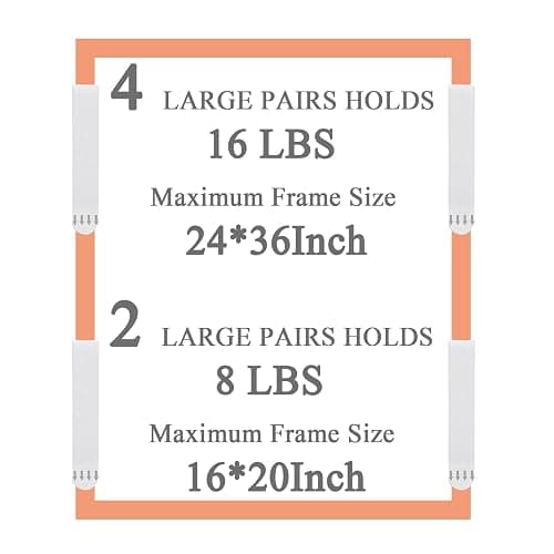 Gisde Large Picture Hanging Strips Heavy Duty, 16-Pairs(32 Strips) Sticky Picture Hangers for Walls No Damage Wall Picture Hangers Without Nails Refill Adhesive Poster Strips thumbnail 4