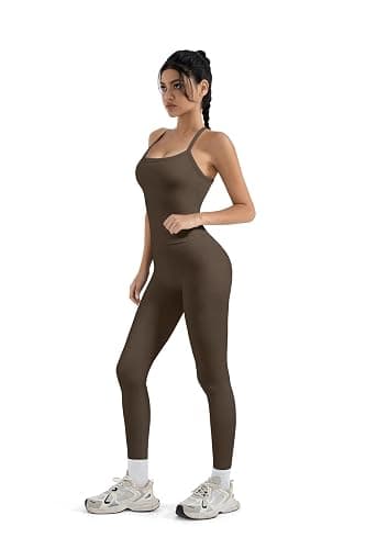 SUUKSESS Women 2 Piece Workout Sets Compression Tummy Control Leggings with Pockets Halter Built in Bra Tank Tops thumbnail 5