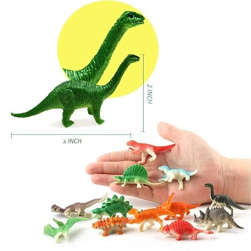 OuMuaMua Dinosaur Toys, Plastic Mini Dinosaur Figure Toy Set Including T-rex, Stegosaurus, Monoclonius for Kids Dinosaurs Birthday Party Favors, Christmas Easter Eggs Filler Gifts, 78 Pack thumbnail 3