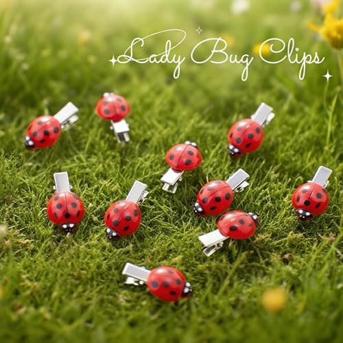 10 Pcs Fun Ladybug Hair Clips Funky Insect Bug Hair Clips for Teen Girls Women Cute Decorative Whimsical Accessories for Back to School Halloween Cosplay Themed Party thumbnail 2