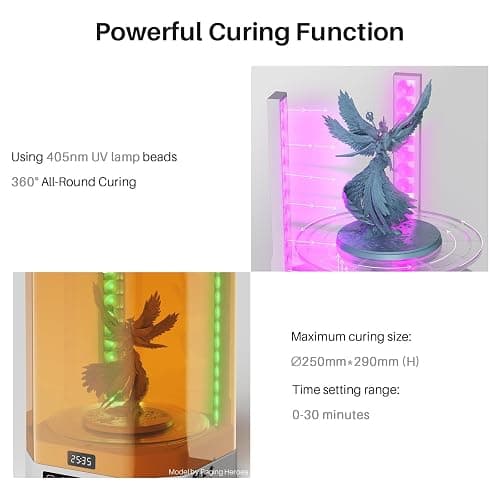 ELEGOO Mercury Plus V3.0 Wash and Cure Station, 7.5 L Large Capacity, Compatible with Mars Saturn Photon Halot MSLA LCD DLP 3D Printers, Washing Size of 9.05"×5.31”×10.24“ thumbnail 4