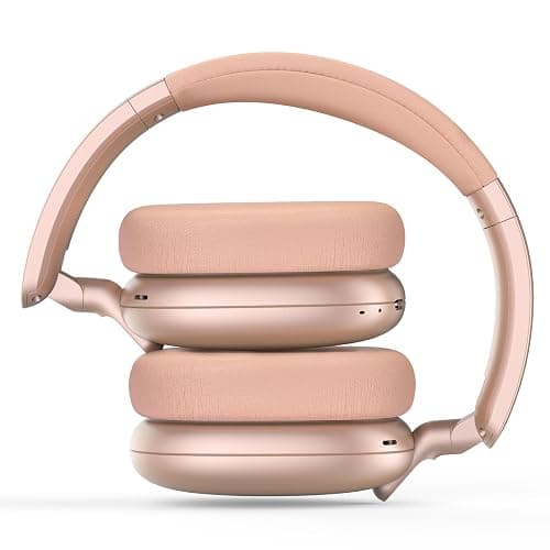RORSOU C6 Active Noise Cancelling Headphones, Wireless Over Ear Bluetooth Headphones, 60H Playtime, Lightweight Folding Deep Bass Comfort Fit Ear Cups Headset with Mic for iPad/PC/Home Rose Gold thumbnail 3