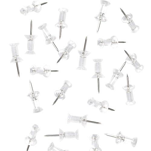 MUUZLL Pin, 200Pcs Clear Push Pins, 3/8-Inch Steel Tip & 1/2-Inch Plastic Tip, Heavy Duty, Rustproof, Minimalist Style, Perfect for School & Office Use - Image 1