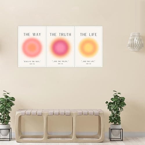 KFDJIG Jesus Poster Set of 3,Jesus Is The Way and The Truth and The Life Bible Verse Canvas Wall Art Religious Christian Minimalist Prints Inspirational Decor for Bedroom Living Room 16x24in Unframed thumbnail 3