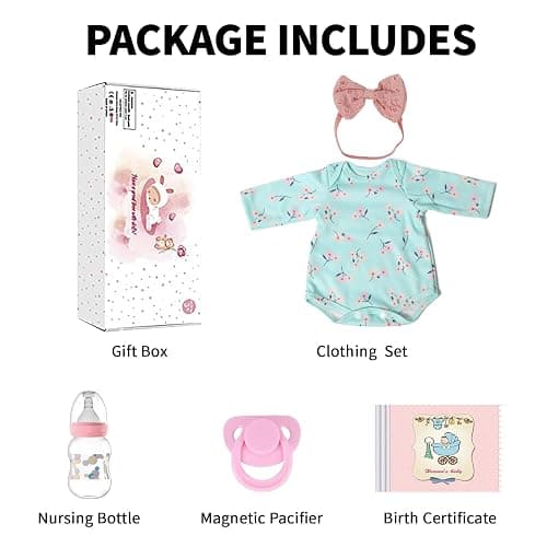 SCOM Lifelike Reborn Baby Dolls Girl - Felicia, 17-Inch Realistic-Newborn Baby Dolls with Weighted Soft Cloth Body, Real Life Cute Reborn Dolls with Gift Box for Kids Age 3+ - Image 1
