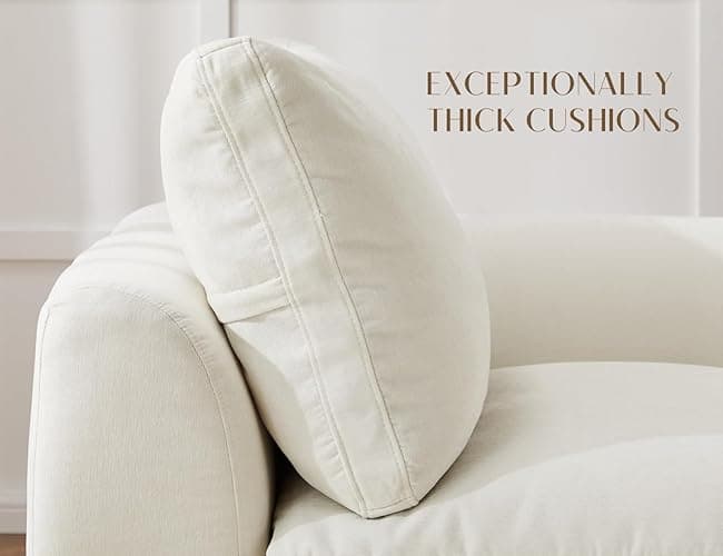 ohllob Oversized Cloud Couches for Living Room, Convertible Sectional Couch with Ottoman, 7 Seater Large Modular Sectional Sofa, Warm White - Warm White - 7 Seater thumbnail 3