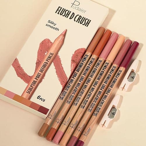 6 PCS Lip Liner Pencil Set - Matte Nude Lip Contour Lipliner, Waterproof Long Lasting Lipstick Lip Liner Set, Smudge-Proof Lip Liner Pen (# New 02) thumbnail 9