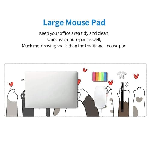 Kawaii Cat Paw Gaming Mouse Pad Large XL Desk Mat Long Extended Pads Big Mousepad for Home Office Decor Accessories 31.5 X 11.8 Inch thumbnail 8