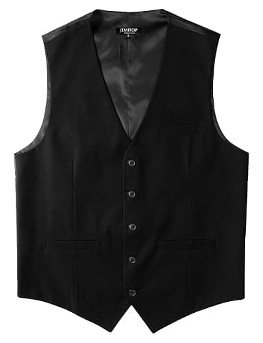 JEMITOP Men's Classic Slim Fit Dress Vest Formal Wedding Prom Tuxedo Suit Vest with Pocket thumbnail 3