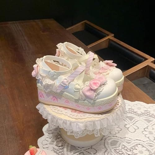 Pink Platform Mary Jane Shoes for Women - Y2K Lolita Style Chunky Heel Cute Oxford Pumps, Trendy School & Cosplay Footwear thumbnail 2