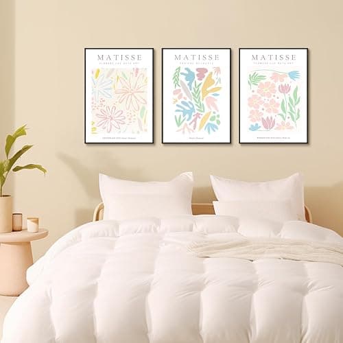 3 Pcs Danish Pastel Henri Matisse Wall Art Colorful Flower Market Canvas Wall Decor Mid Century Modern Boho Pictures Paintings Posters for Living Room Bedroom Home Decorations 12x16in Unframed thumbnail 3