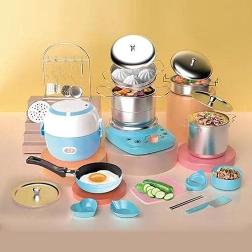 Kids Real Cooking Set,22Pcs Food-Grade Stainless Steel Kids Cooking Sets with Knife & Tools,Real Food Making Beginner Educational Toys,Mini Kitchen Utensils for Boys Girls thumbnail 5