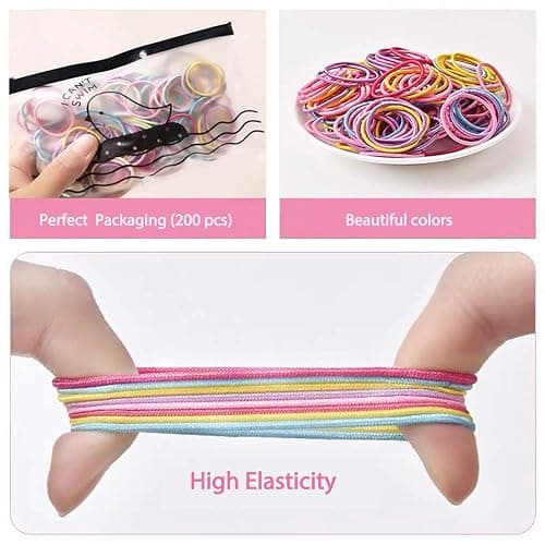 200pcs Hair Ties for Kids Hair Ties Toddler Girls for Girls Elastic Hair Bands Small Kids thumbnail 3