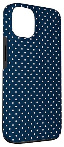 Minimalist Cute Soft Navy Blue and White Polka Dot Pattern Case for iPhone 13 thumbnail 3