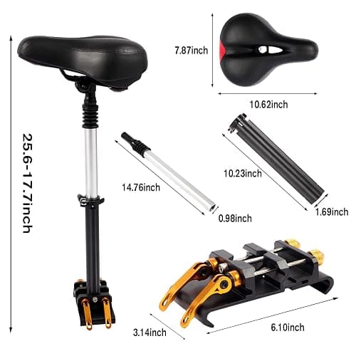 Yungeln New Upgrade Electric Scooter Seat,Adjustable Shock Absorption Seat Compatible with Xiaomi M365 M365 Pro Electric Scooter Fits 5.5"-6.2" thumbnail 2