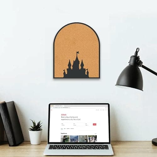 CRASPIRE Castle Pin Cork Board 11.8x9.8In Wall Mounted Framed Bulletin Display Badge Wooden Saddle Brown Memory Memo Brooch Lapel Pin Holder Storage for Home Office School Classroom Wedding Decoration thumbnail 2