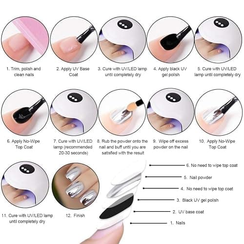 LOPHE Chrome Nail Powder, 2 Stück Glitzer-Nagelpuder-Set, Metallisches, spiegelndes Chrom-Nagelpulver, Holografisches Chrompulver mit Spiegeleffekt， Geeignet für Nagelstudios zum Selbermachen thumbnail 7