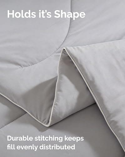 Cooling Comforter Twin/Twin XL Size - Cooling Blanket for Hot Sleepers and Night Sweats - Summer Comforter for Twin/Twin XL Size Beds - Soft, Breathable Cold Blanket for Sleeping - 60x90 (Light Grey) thumbnail 8
