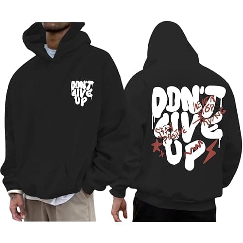 Wedsadl Graphic Streetwear Hoodies For Men Vintage Hoodie Inspirational Sweatshirts Positive Letter Print Cotton Pullover - Image 1