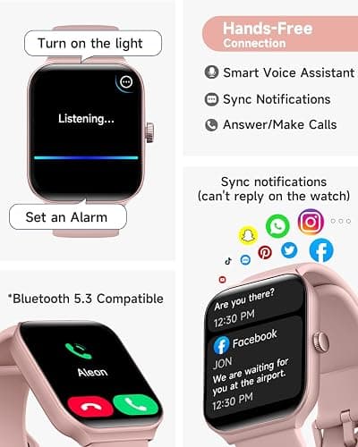TOOBUR Smart Watch for Women Alexa Built-in, 1.95" Fitness Tracker with Answer/Make Calls, IP68 Waterproof/Heart Rate/Sleep Tracker/100 Sport Modes, Fitness Watch Compatible Android iOS thumbnail 2