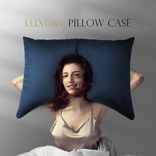 Cooling Side Sleeper Curved Pillow Case Queen 1 Pack 20 * 30 Navy Blue | Rayon Derived from Bamboo Breathable Silky Soft Crescent Pillowcase for Hot Sleepers Fits Curved Side Sleeper Pillows thumbnail 6