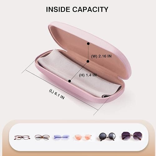 Marvolia Glasses Case Hard Shell - PU Leather Eyeglass Cases Eyeglasses Case for Sunglasses Eye Glasses Cases thumbnail 3
