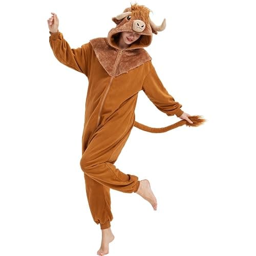 CUTTUECD Adult Animal Onesie Halloween Costume One-Piece Cosplay Suit for Women and Men thumbnail 2