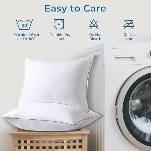 Sasttie Pillows Queen Size Set of 2, Bed Pillows for Side, Back, and Stomach Sleepers - Oeko-Tex Certified Down Alternative Plump Filling - Hotel Quality and Machine Washable, 2 Pack thumbnail 8