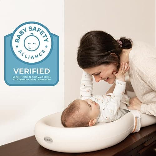Keekaroo Peanut Changer Baby Vanilla – The Original - Easy-to-Clean Changing pad and The only Shell Over Foam, Fully Water Repellant, Wipeable Diaper pad, Wipe-Clean Changing pad thumbnail 2