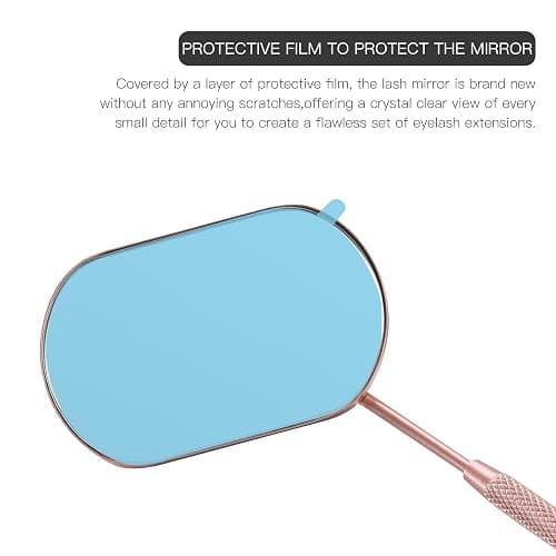 Pretty memory Lash Mirror, 2.2Inches Stainless Steel Makeup Eyelash Mirror, Eyelash Extensions Accessories Supplies, Lash Tech Must Haves (Rose Gold) thumbnail 6