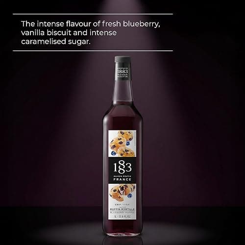 1883 Maison Routin Blueberry-Muffin Syrup Perfect for Coffees, Cocktails, Mocktails & Smoothies - Vegan-Friendly, Allergen-Free, No Preservatives - 1L Glass Bottle thumbnail 2
